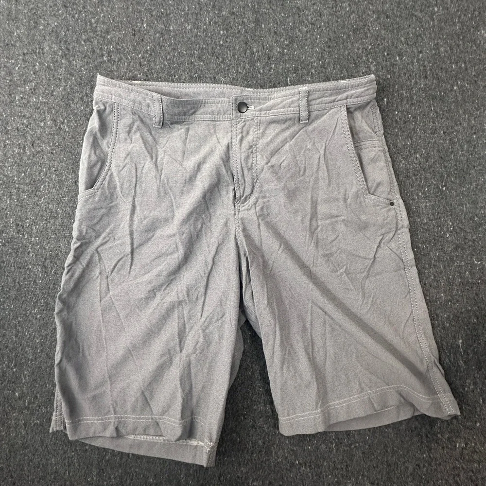 Lululemon Commission Shorts Mens 38 Gray Casual Hiking Golf Tech Fabric